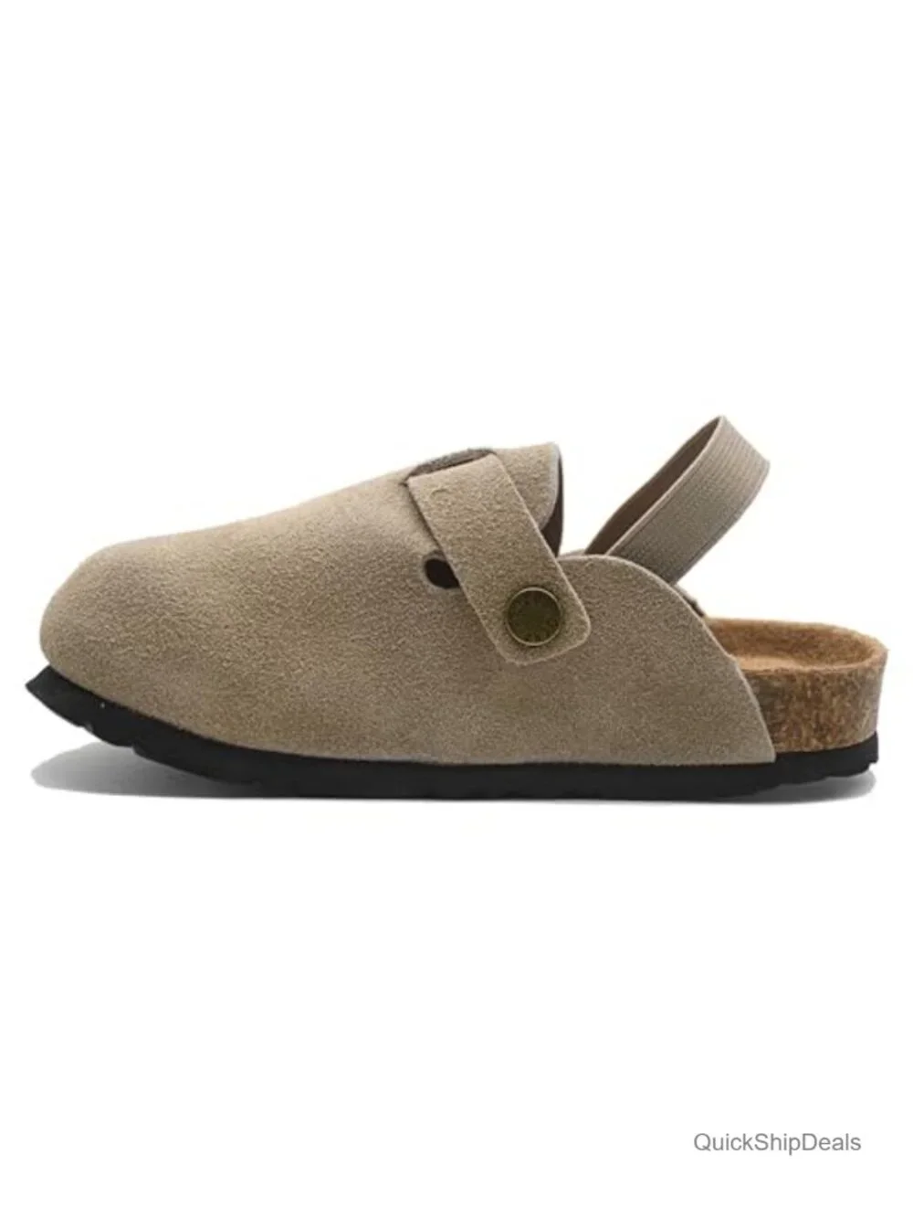 Kids Suede Clogs Toddler Boys Girls Adjustable Buckle Cork Insole Non-Slip EVA